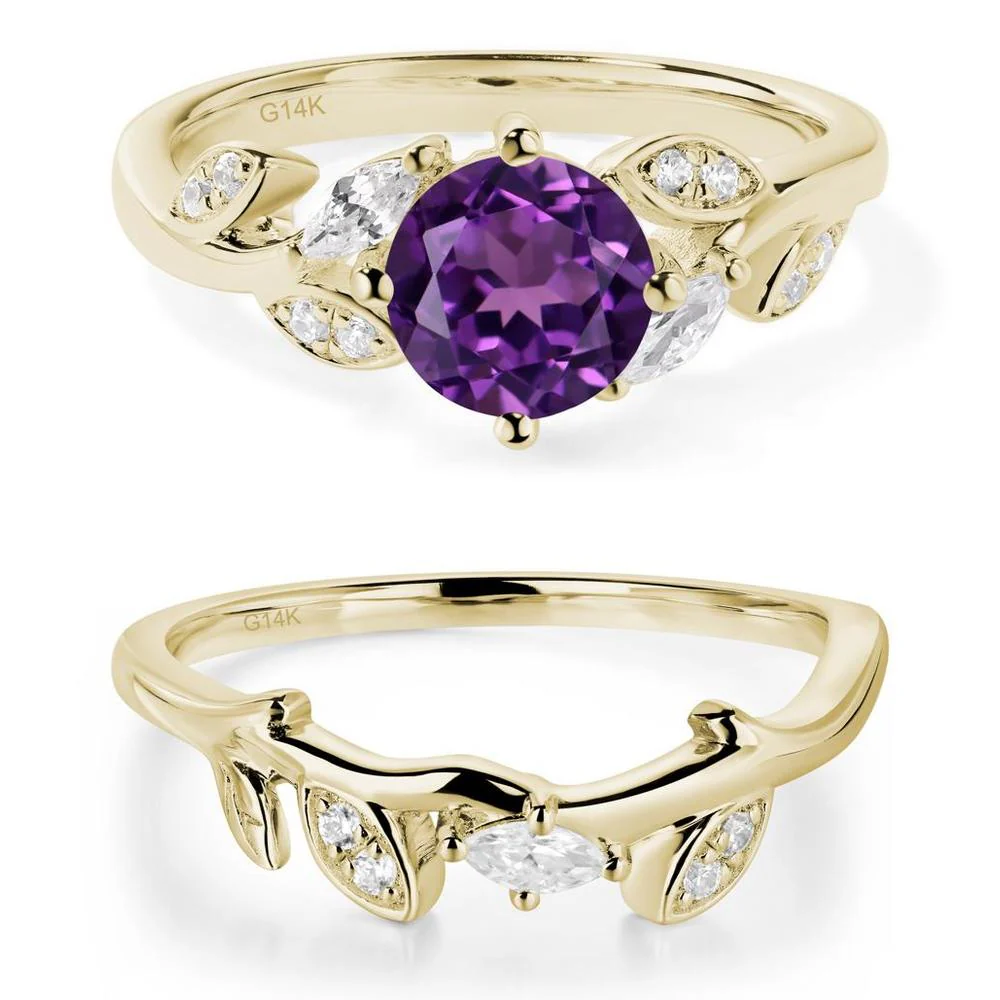 Vine Leaf Amethyst Engagement Ring - Image 15