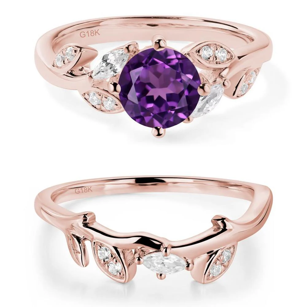 Vine Leaf Amethyst Engagement Ring - Image 17