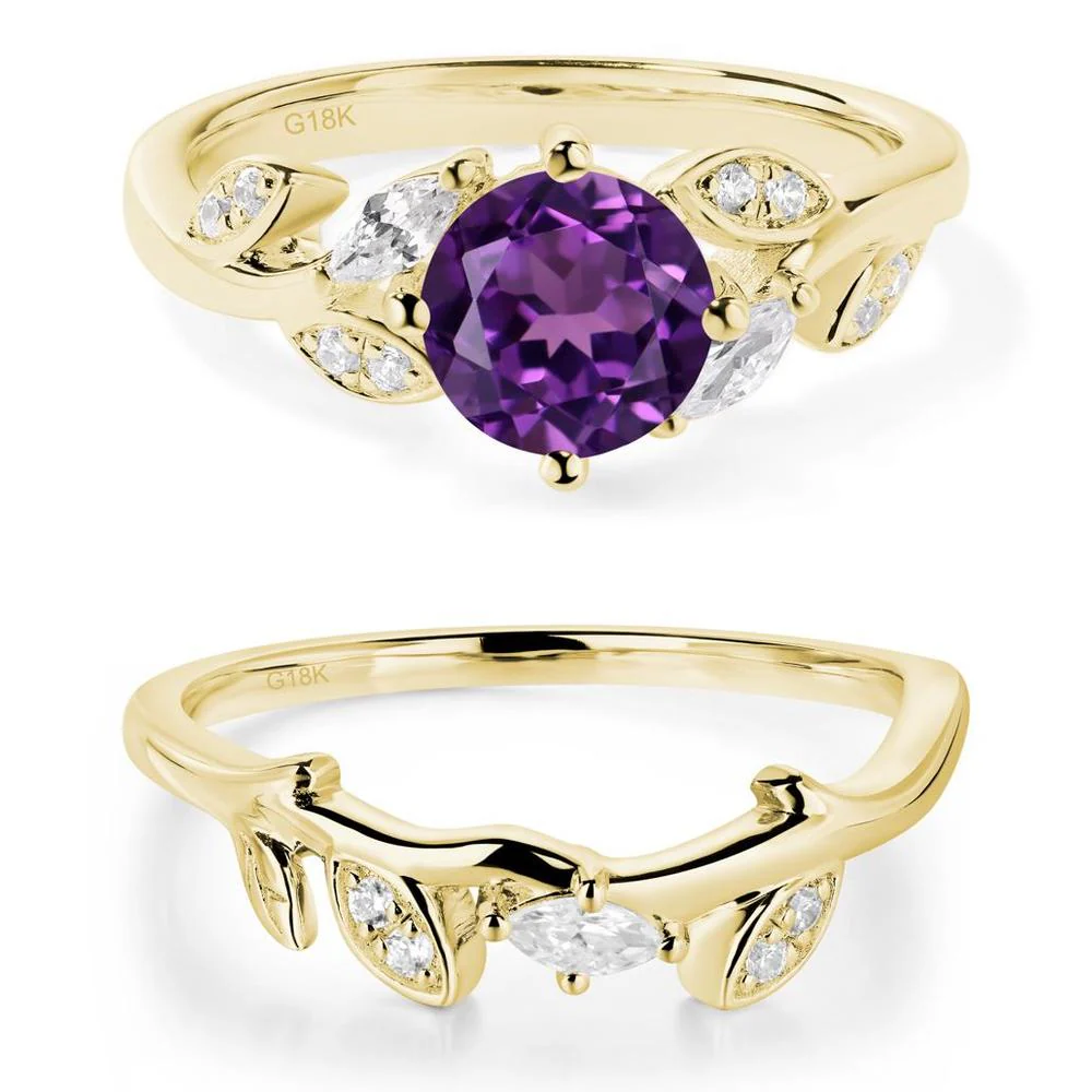 Vine Leaf Amethyst Engagement Ring - Image 21
