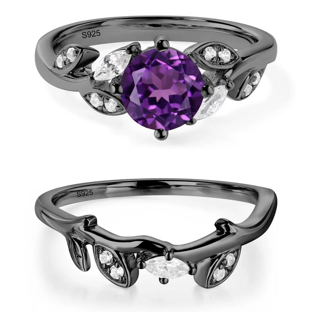 Vine Leaf Amethyst Engagement Ring - Image 23