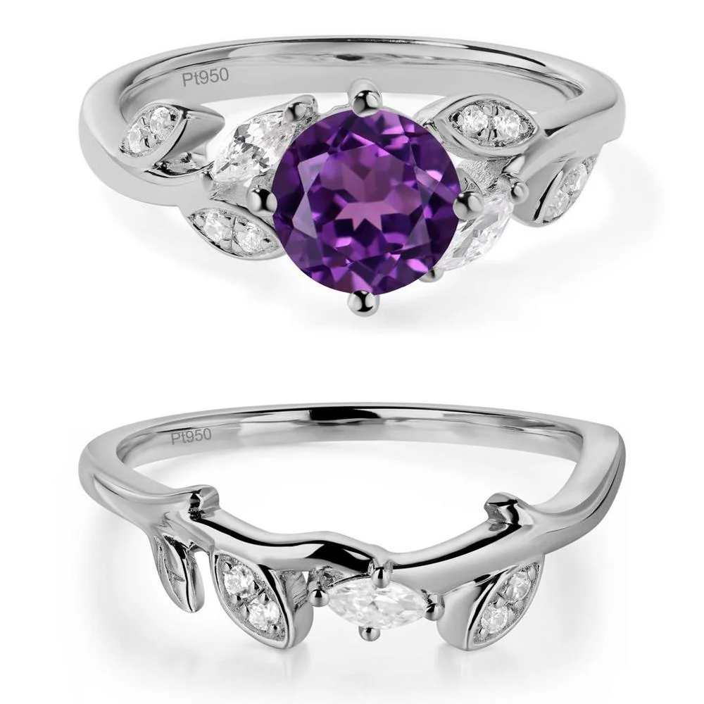 Vine Leaf Amethyst Engagement Ring - Image 25
