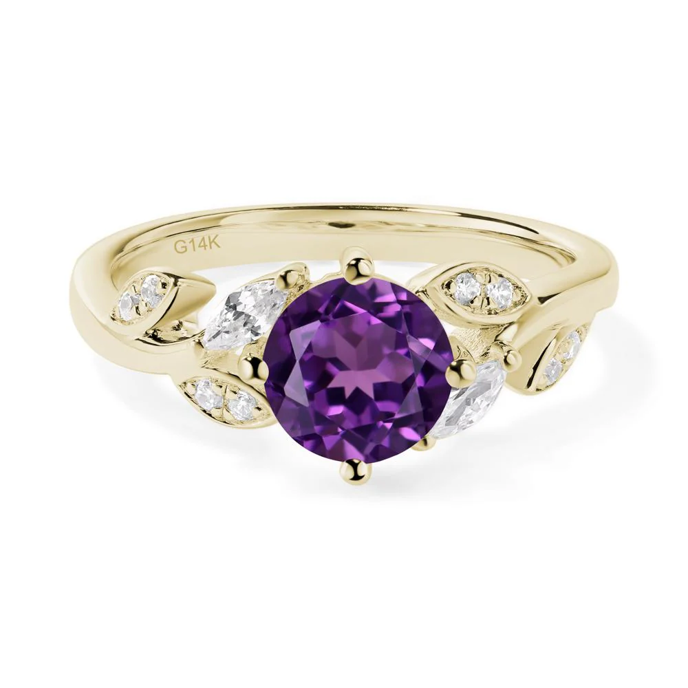 Vine Leaf Amethyst Engagement Ring - Image 4