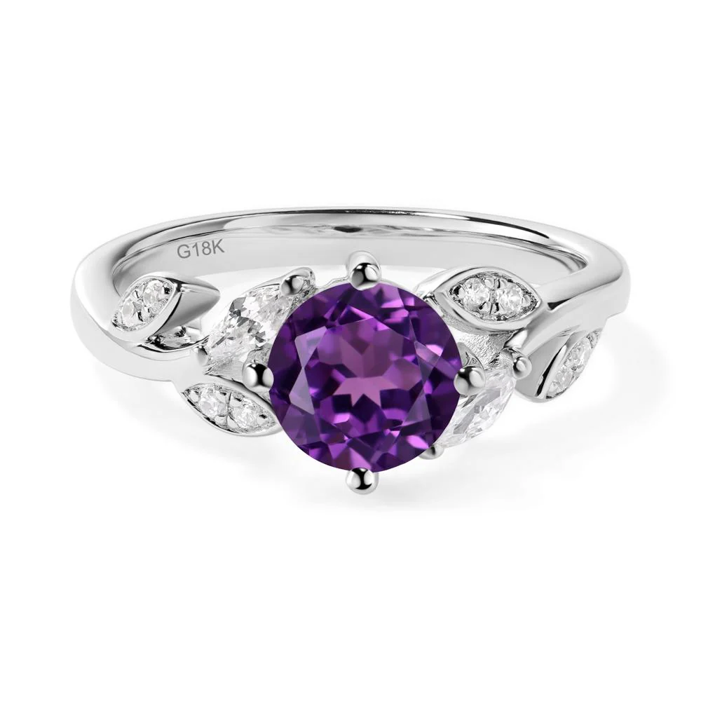 Vine Leaf Amethyst Engagement Ring - Image 6