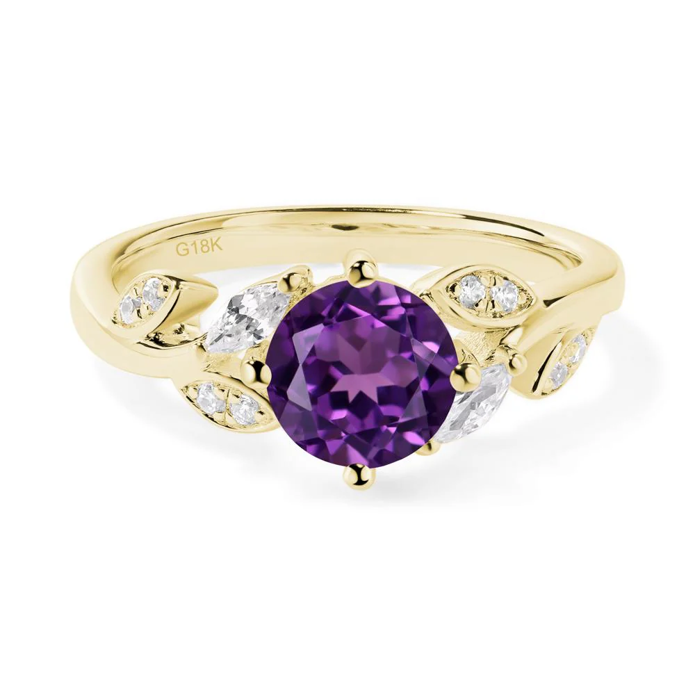 Vine Leaf Amethyst Engagement Ring - Image 7