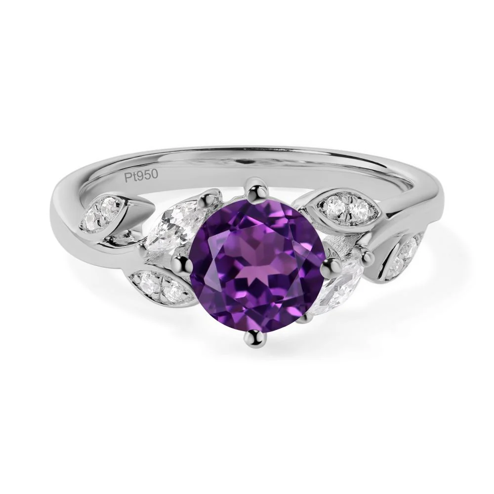 Vine Leaf Amethyst Engagement Ring - Image 9