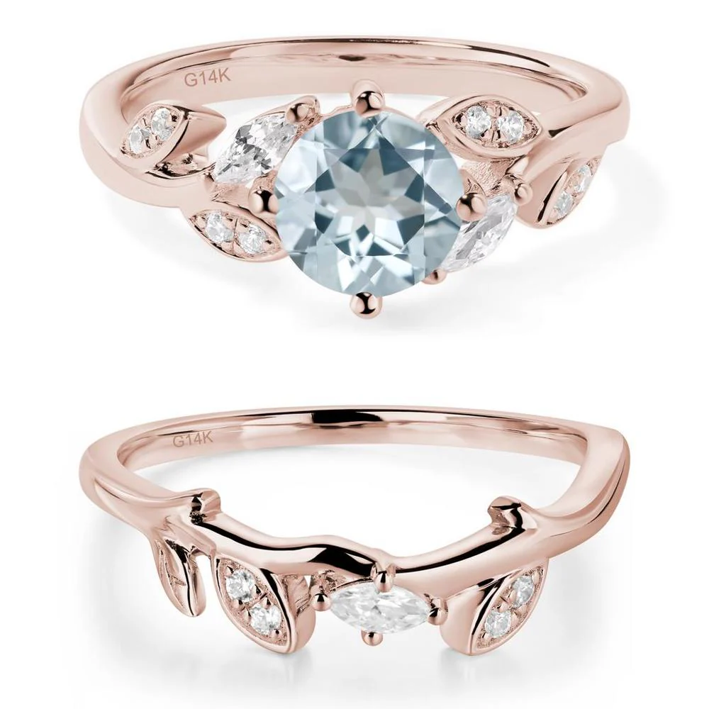 Vine Leaf Aquamarine Engagement Ring - Image 11