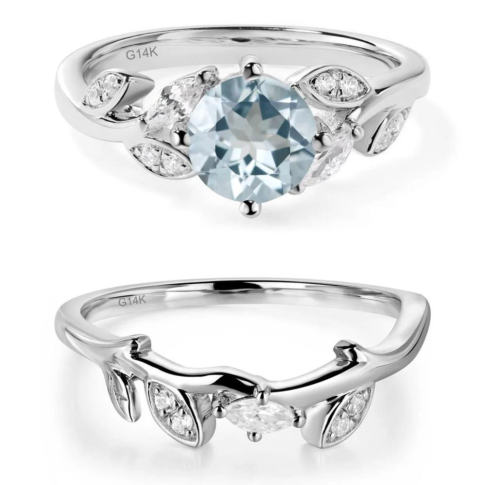Vine Leaf Aquamarine Engagement Ring - Image 13