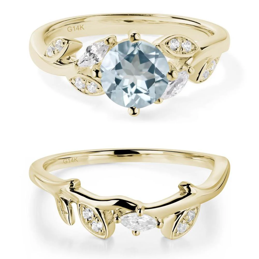 Vine Leaf Aquamarine Engagement Ring - Image 15