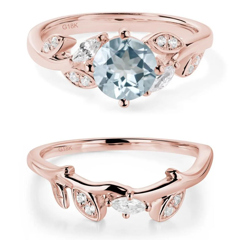 Vine Leaf Aquamarine Engagement Ring - Image 17