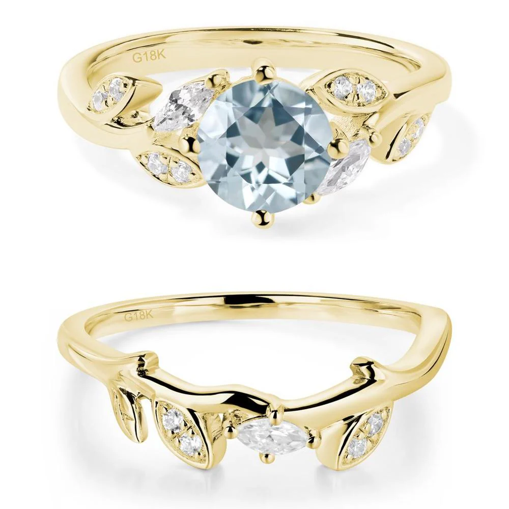 Vine Leaf Aquamarine Engagement Ring - Image 21