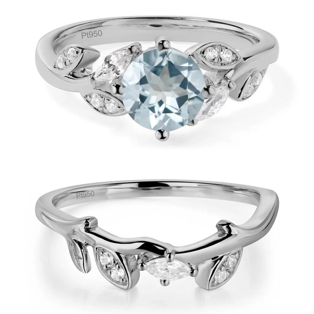 Vine Leaf Aquamarine Engagement Ring - Image 25