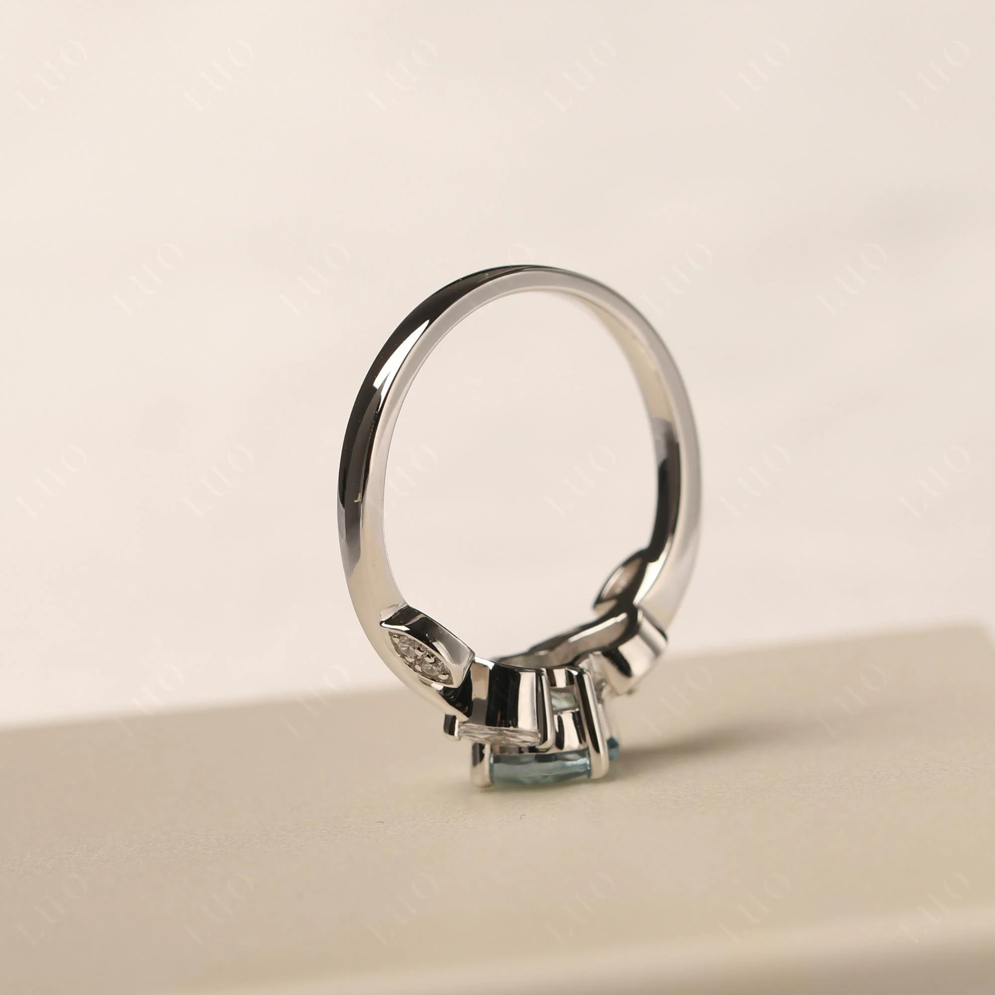 Vine Leaf Aquamarine Engagement Ring - Image 32