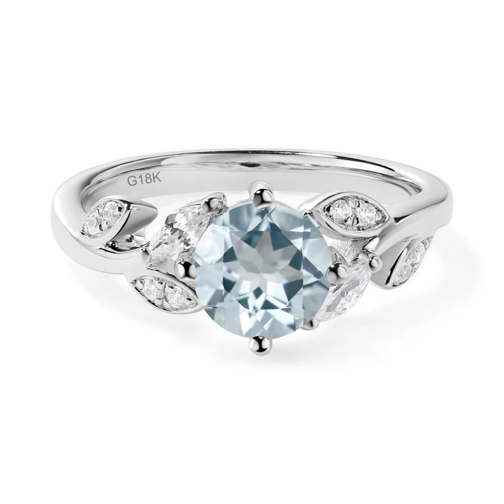 Vine Leaf Aquamarine Engagement Ring - Image 6