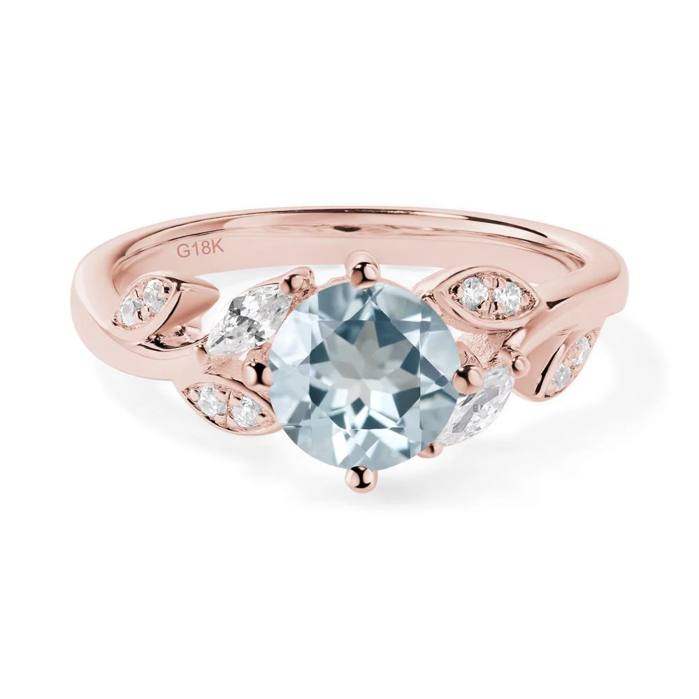 Vine Leaf Aquamarine Engagement Ring - Image 8