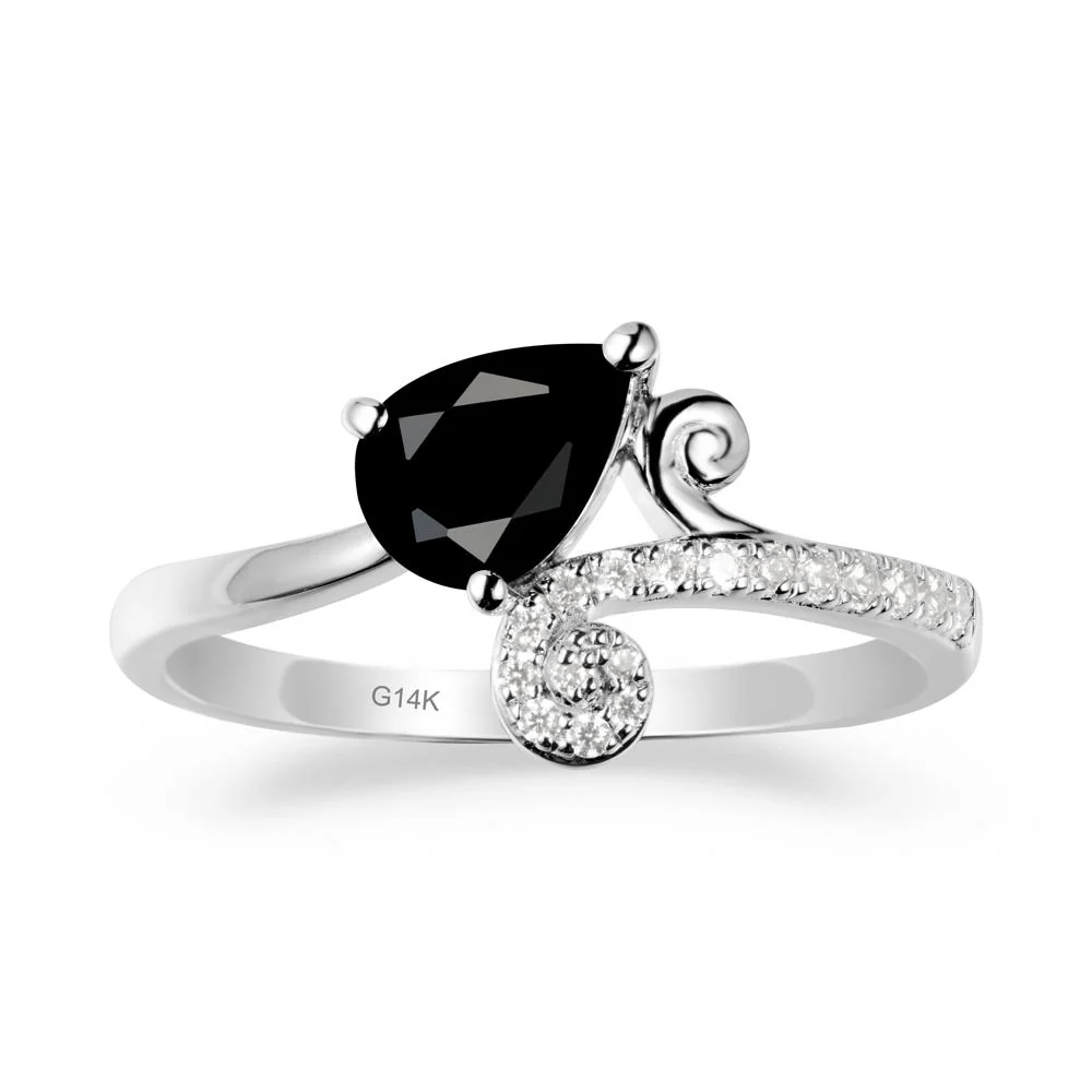 Vine Black Spinel Bypass Ring - Image 2