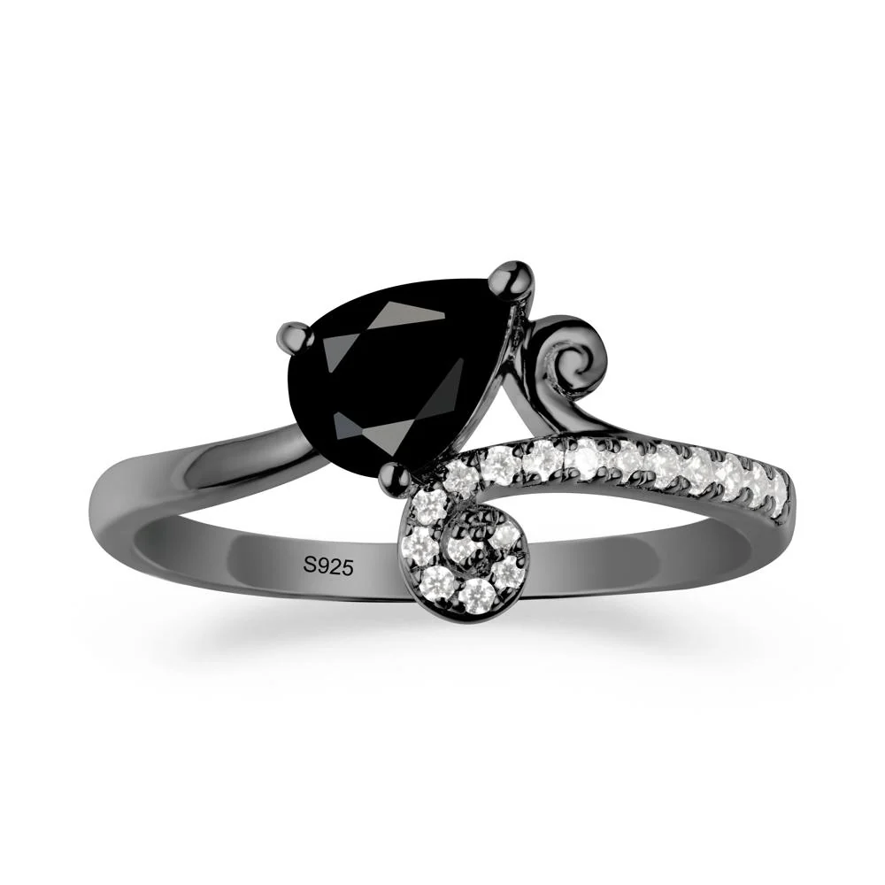 Vine Black Spinel Bypass Ring - Image 7