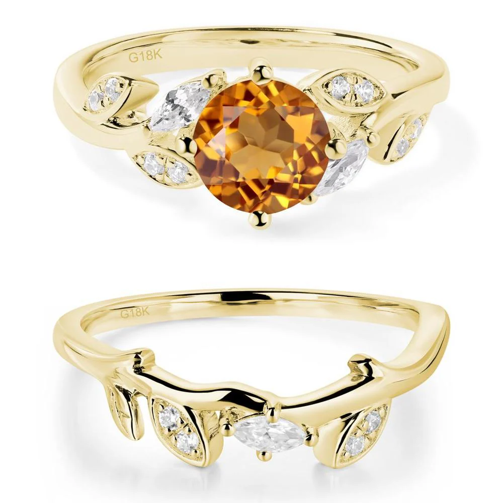 Vine Leaf Citrine Engagement Ring - Image 21