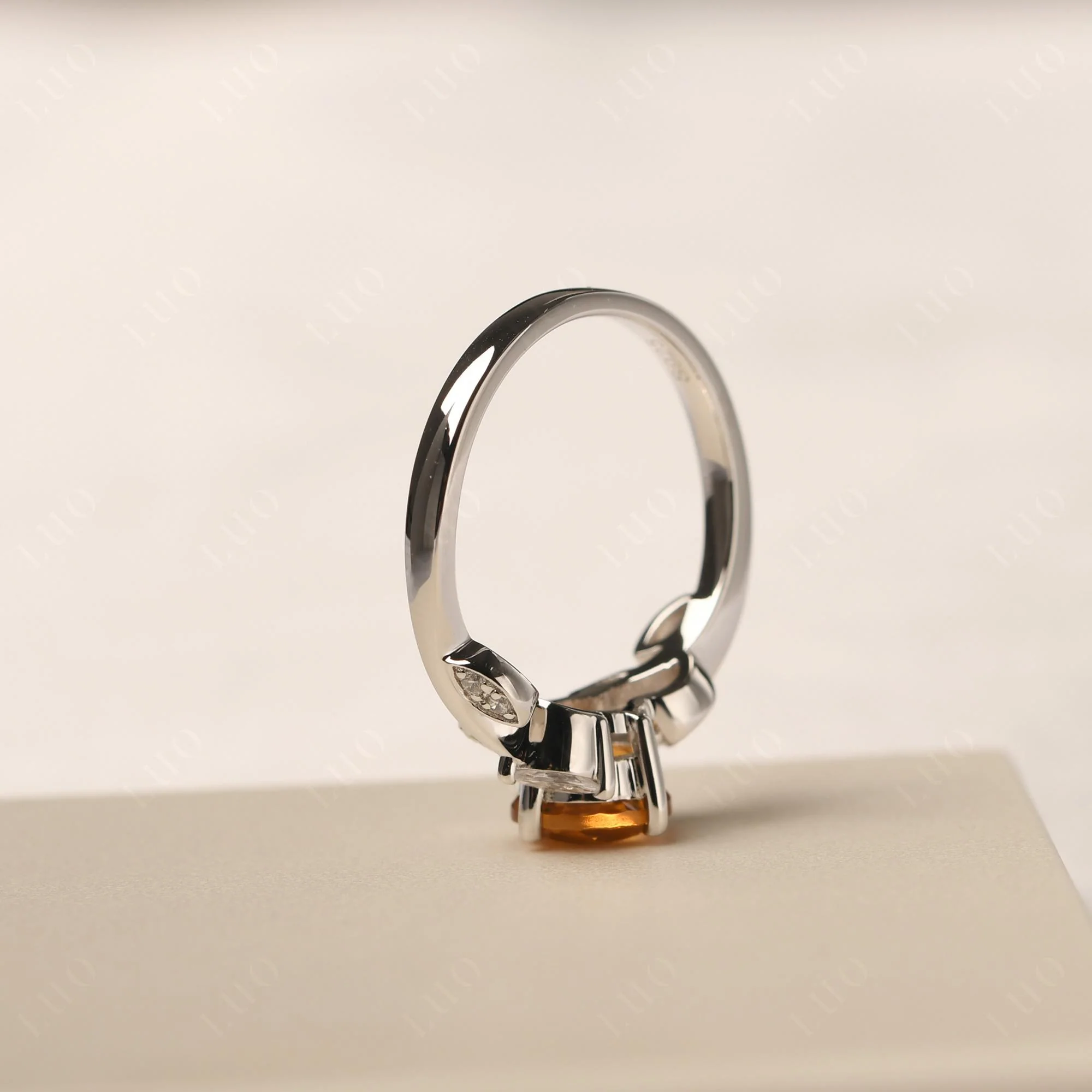 Vine Leaf Citrine Engagement Ring - Image 32