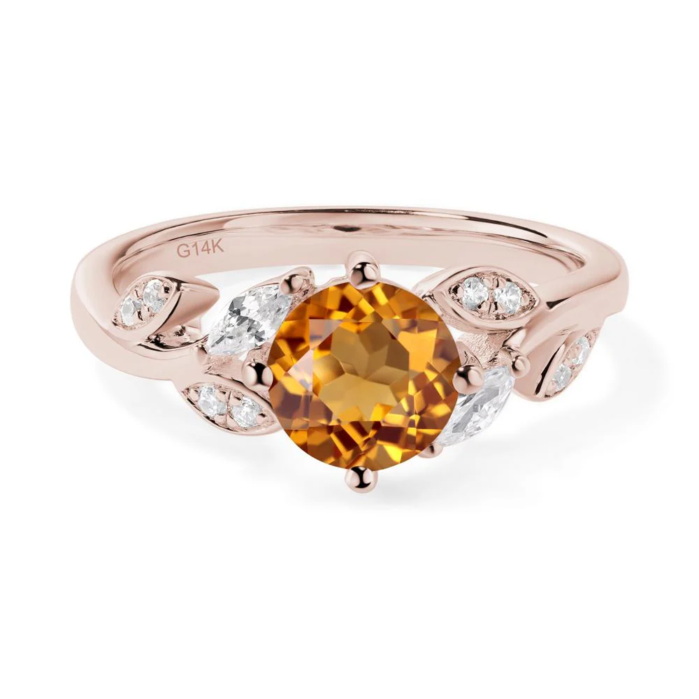 Vine Leaf Citrine Engagement Ring - Image 5