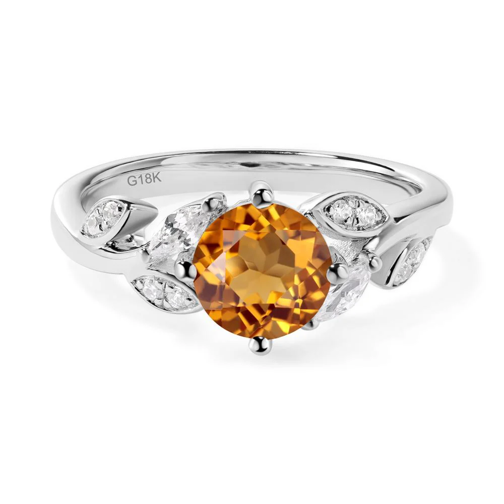 Vine Leaf Citrine Engagement Ring - Image 6