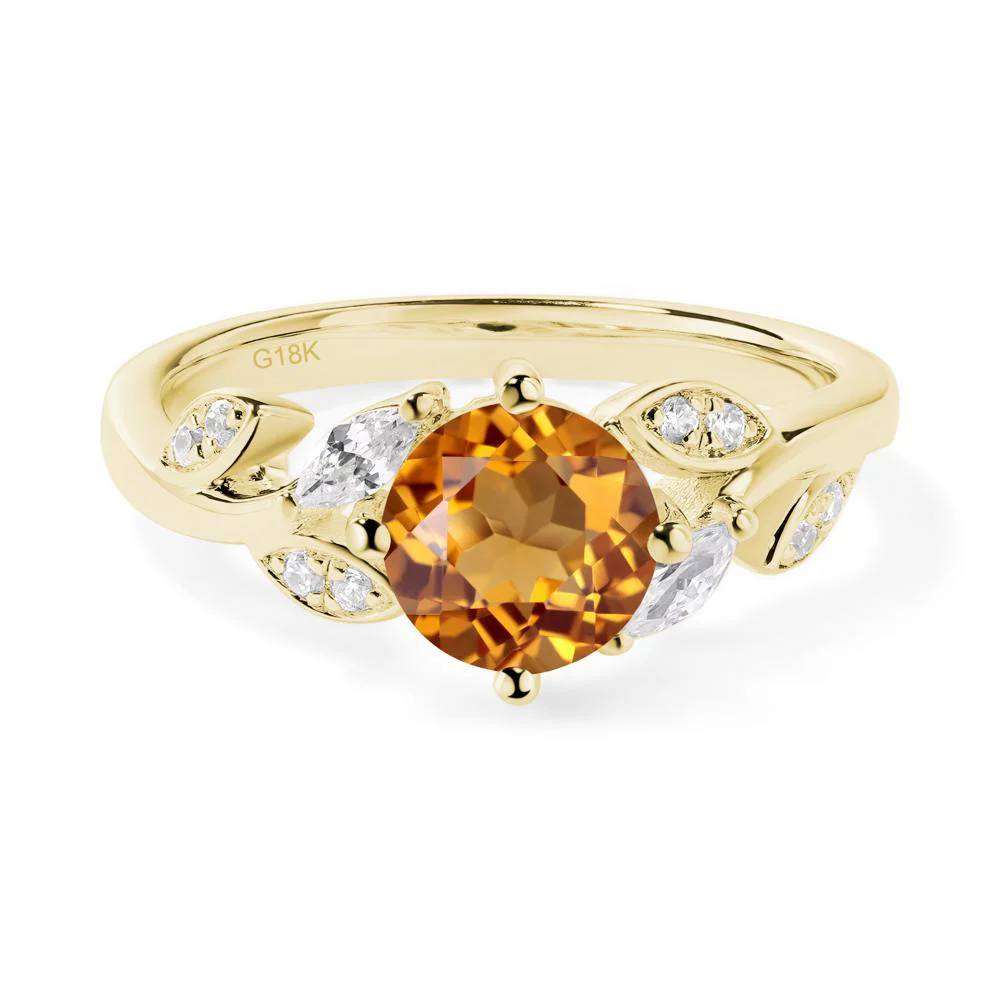 Vine Leaf Citrine Engagement Ring - Image 7