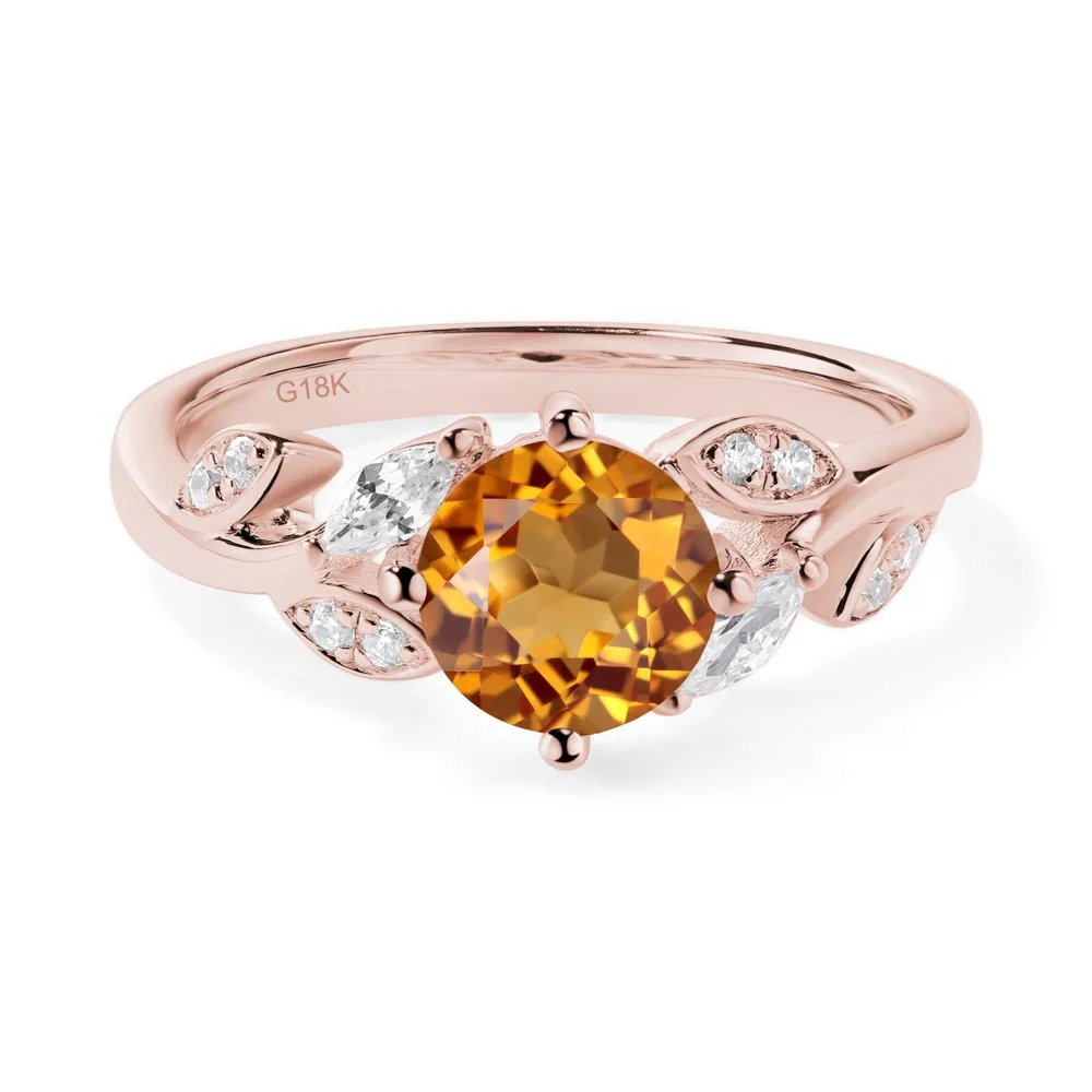 Vine Leaf Citrine Engagement Ring - Image 8