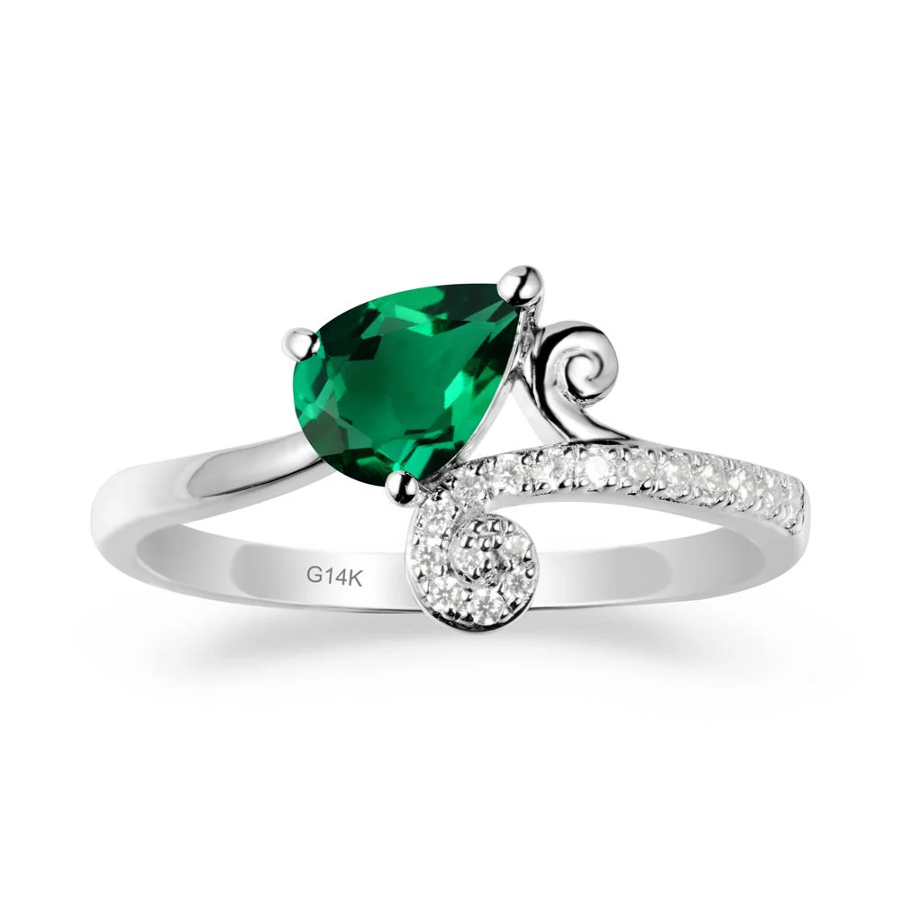 Vine Emerald Bypass Ring - Image 2
