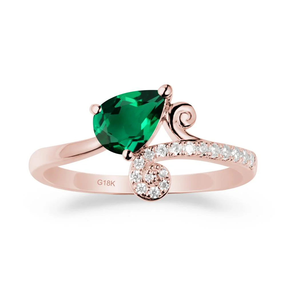 Vine Emerald Bypass Ring - Image 4