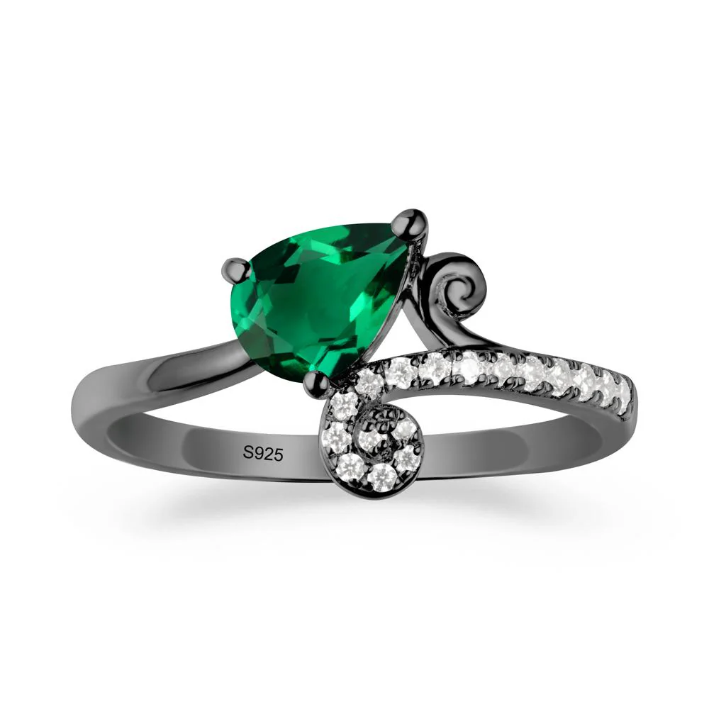 Vine Emerald Bypass Ring - Image 7