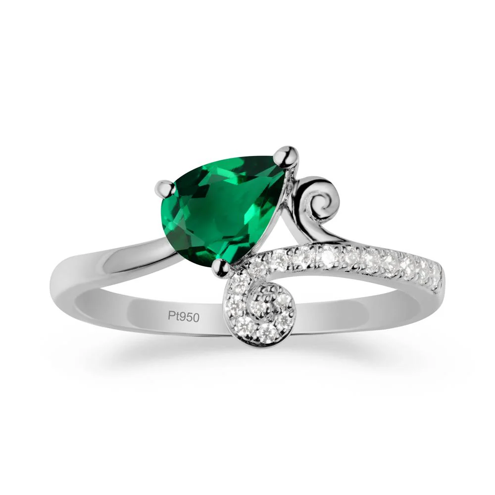 Vine Emerald Bypass Ring - Image 8