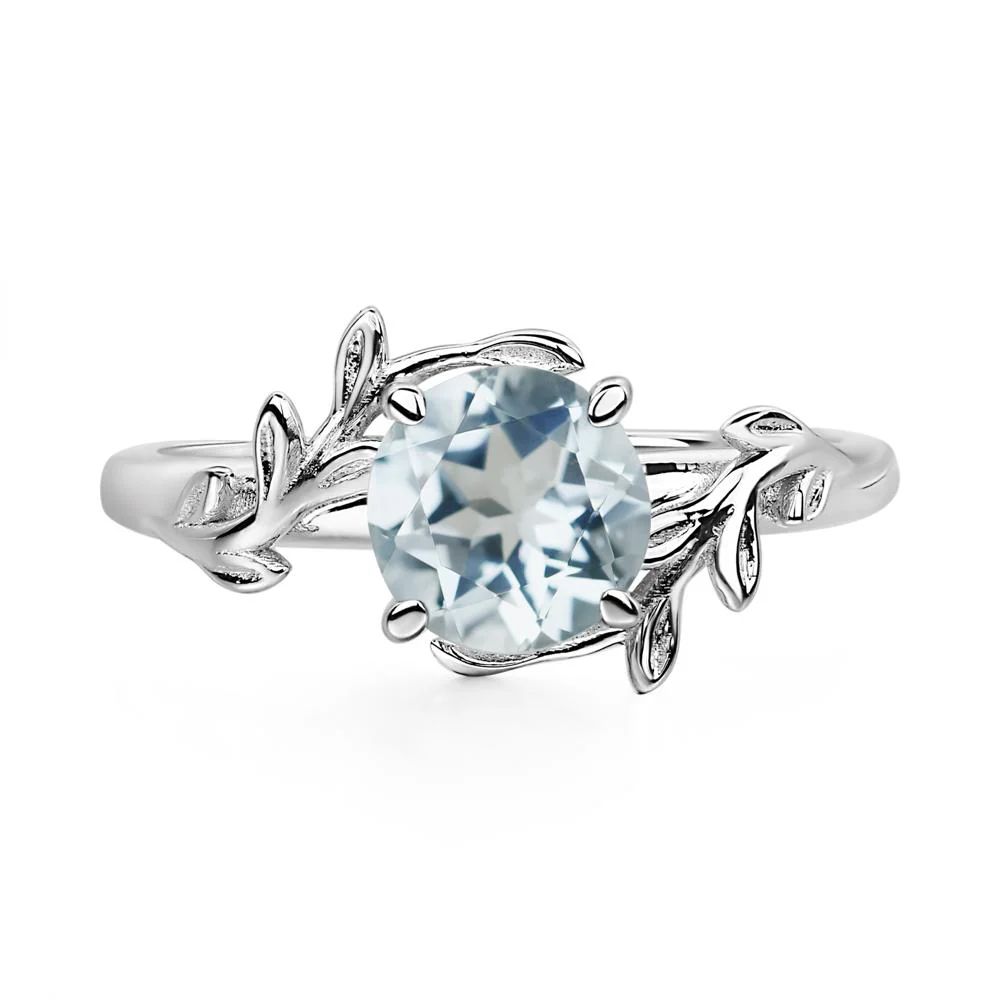 Aquamarine Leaf and Vine Ring - Image 2
