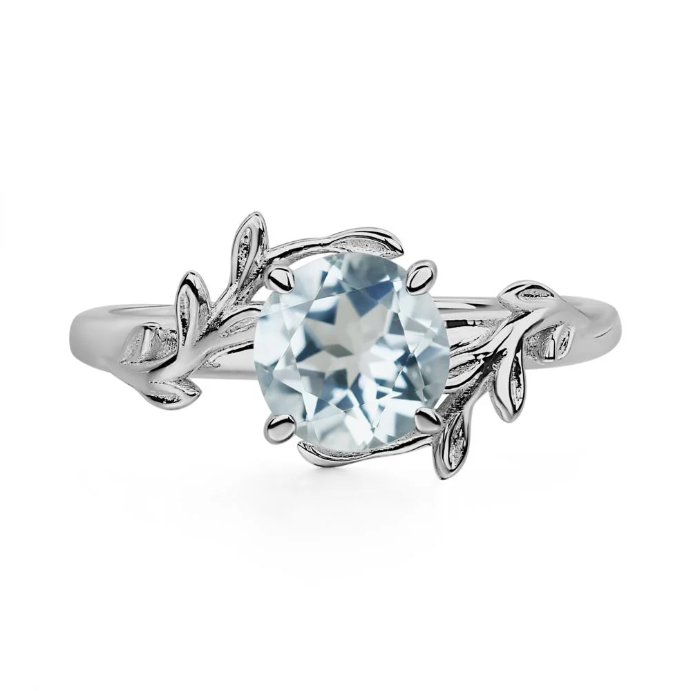 Aquamarine Leaf and Vine Ring - Image 3