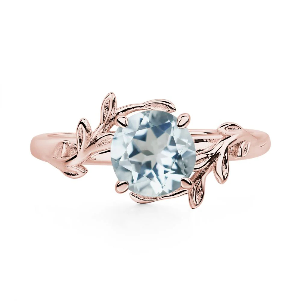 Aquamarine Leaf and Vine Ring - Image 5