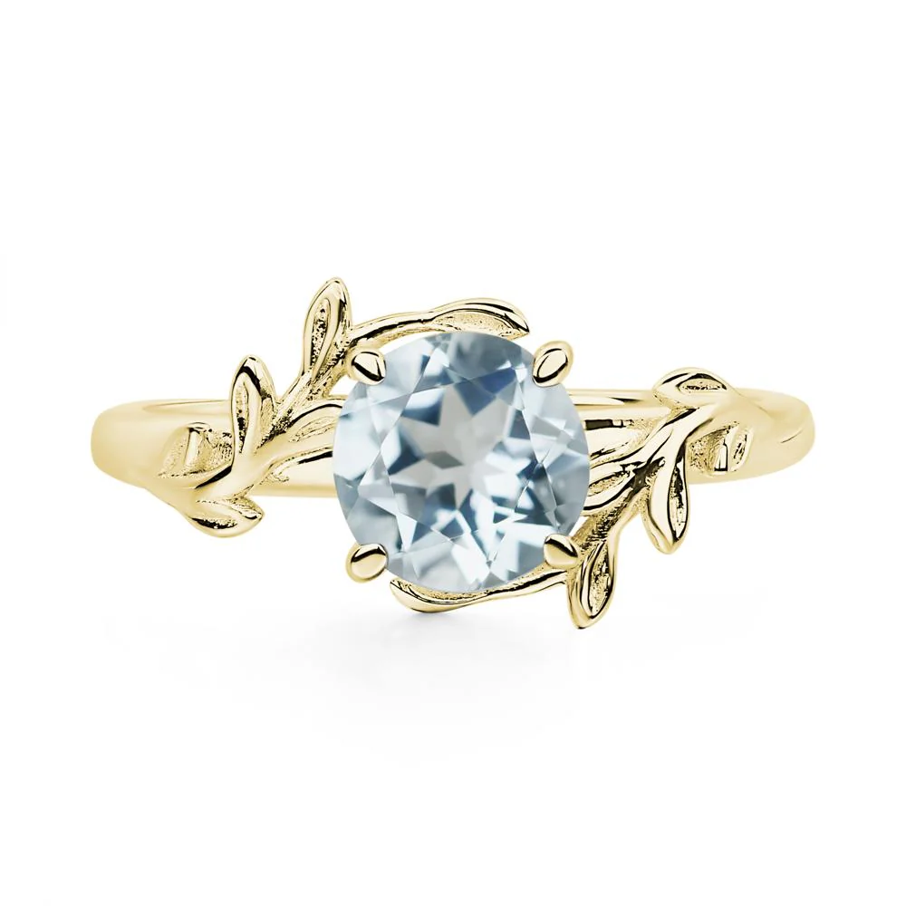 Aquamarine Leaf and Vine Ring - Image 7
