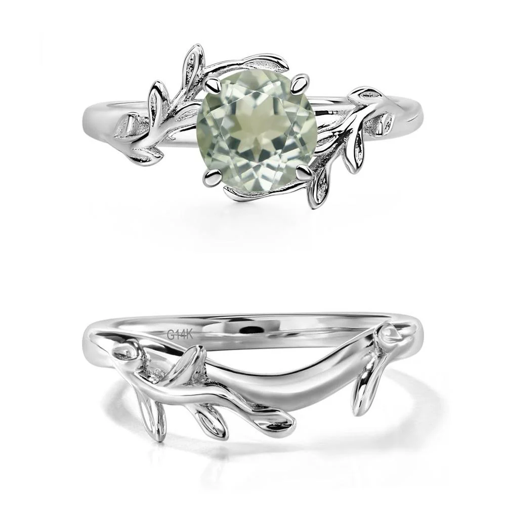 Green Amethyst Leaf and Vine Ring - Image 13