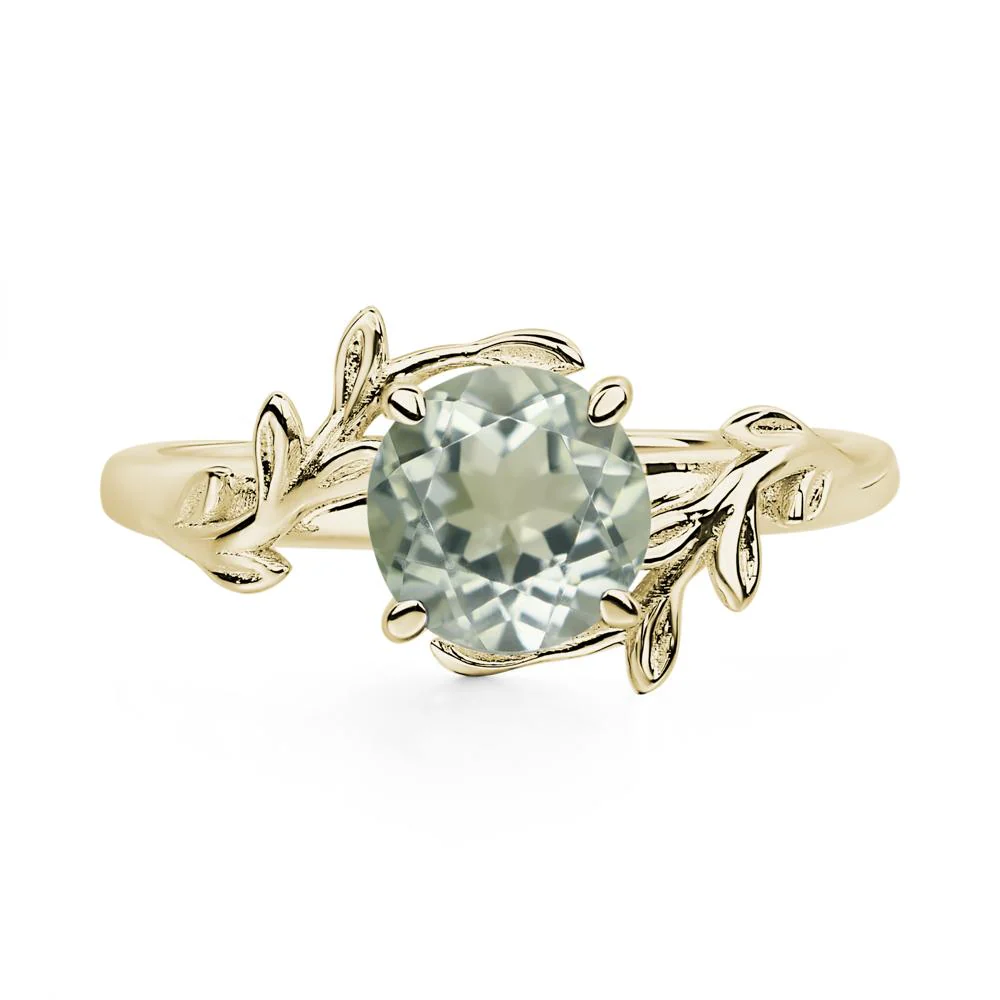 Green Amethyst Leaf and Vine Ring - Image 6