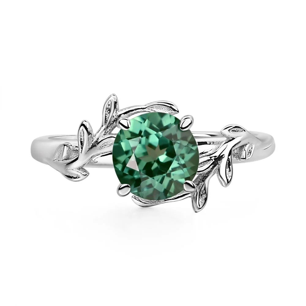 Green Sapphire Vine Engagement Ring