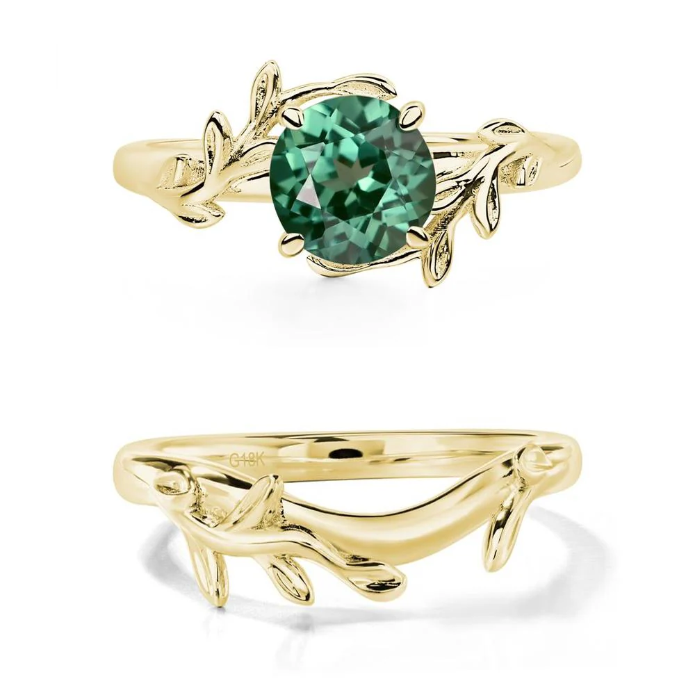 Green Sapphire Vine Engagement Ring - Image 21