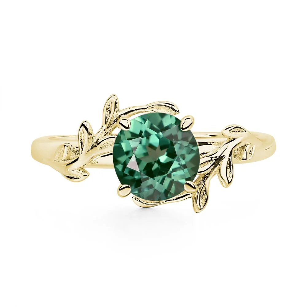 Green Sapphire Vine Engagement Ring - Image 6