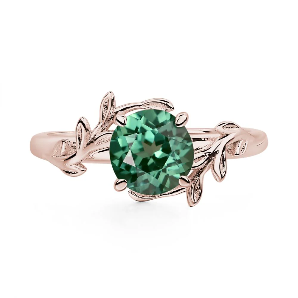 Green Sapphire Vine Engagement Ring - Image 8