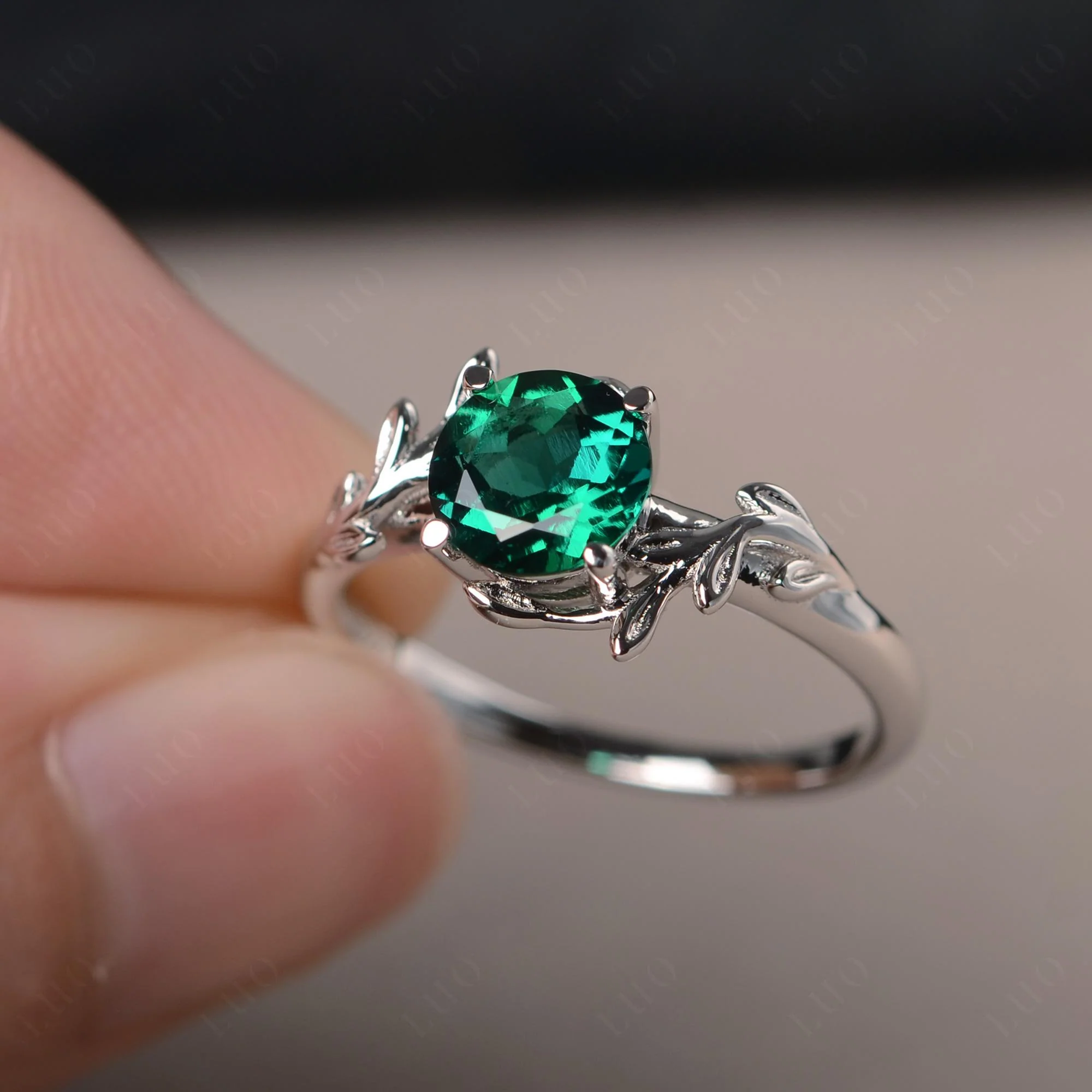 Emerald Vine Engagement Ring - Image 30