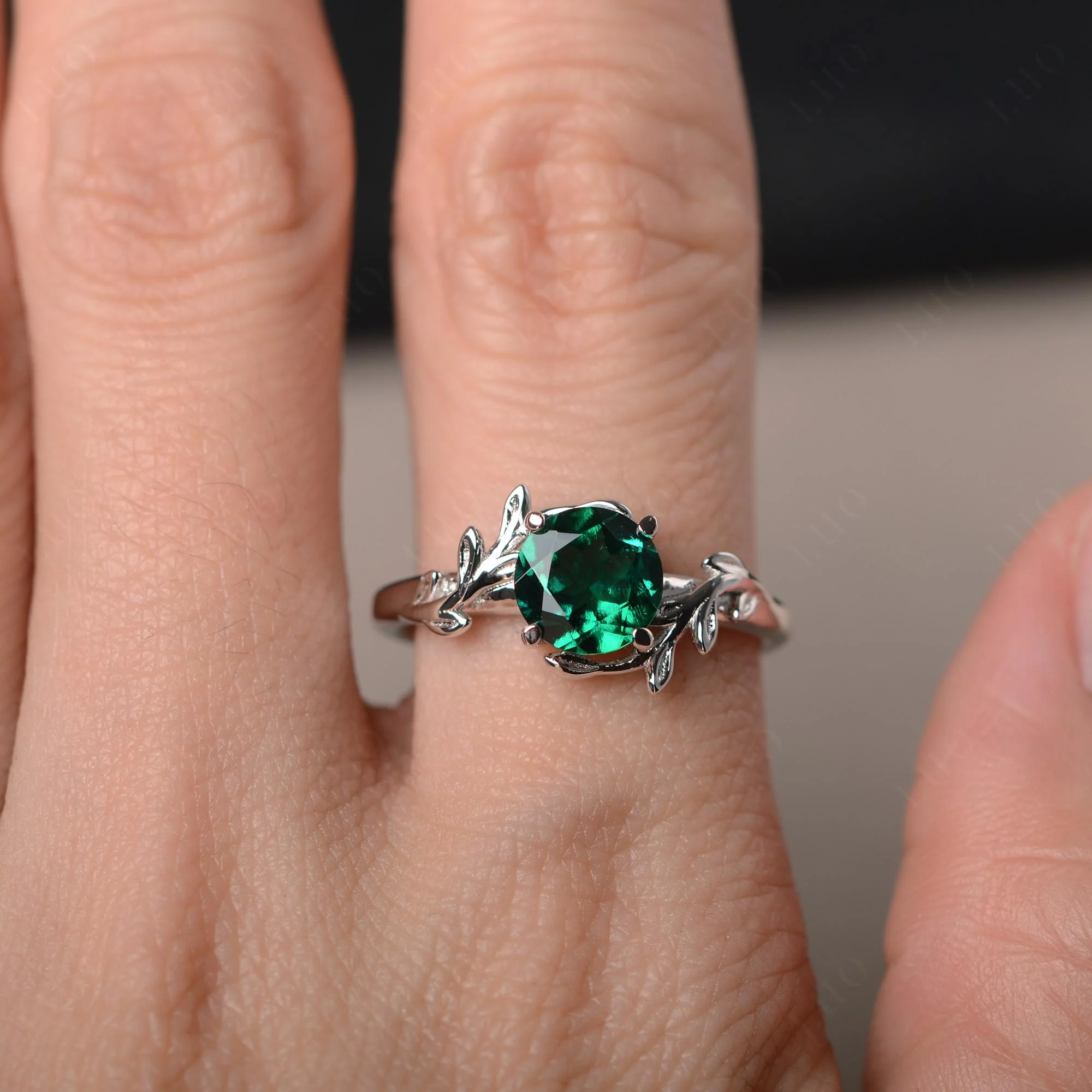 Emerald Vine Engagement Ring - Image 32