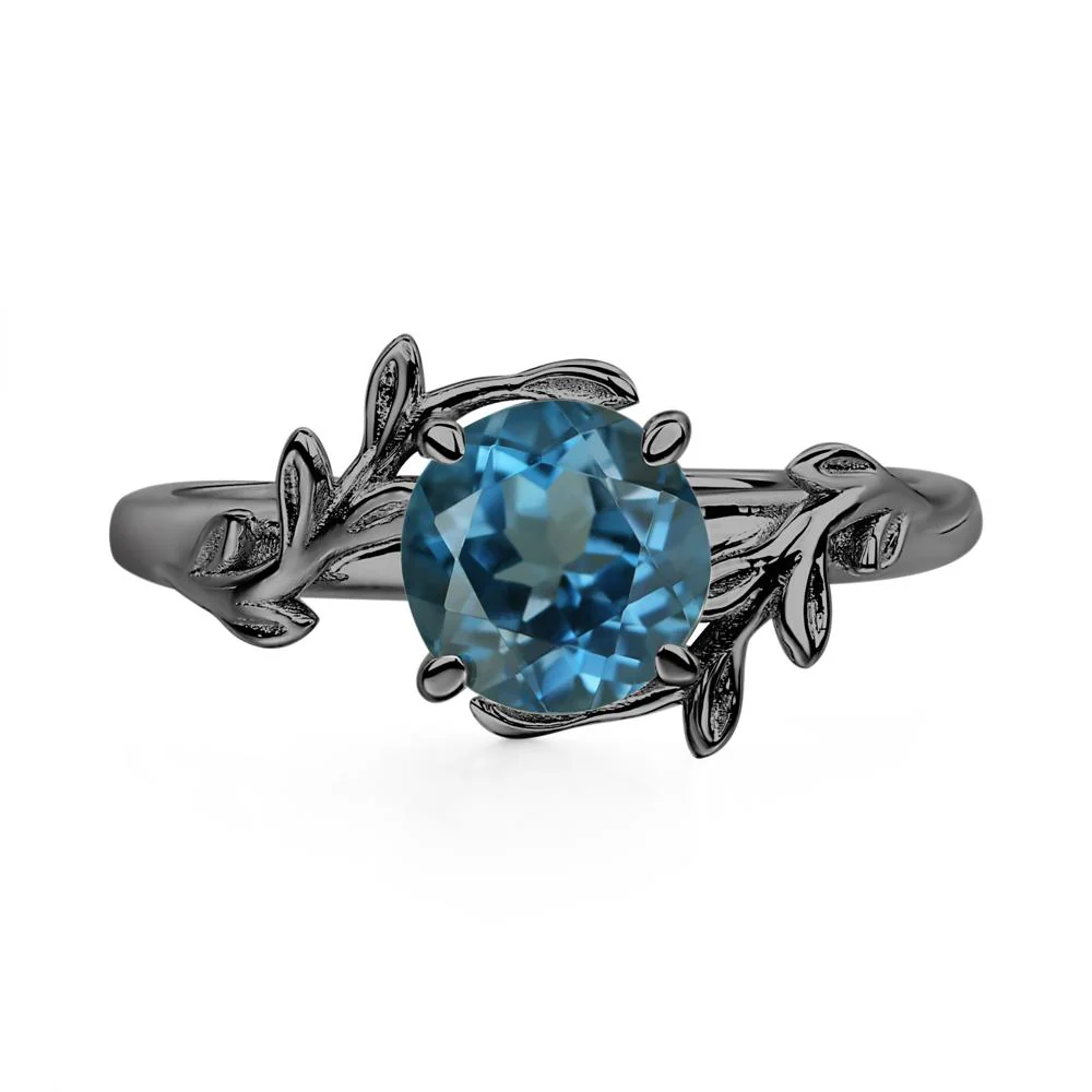 London Blue Topaz Leaf and Vine Ring - Image 5