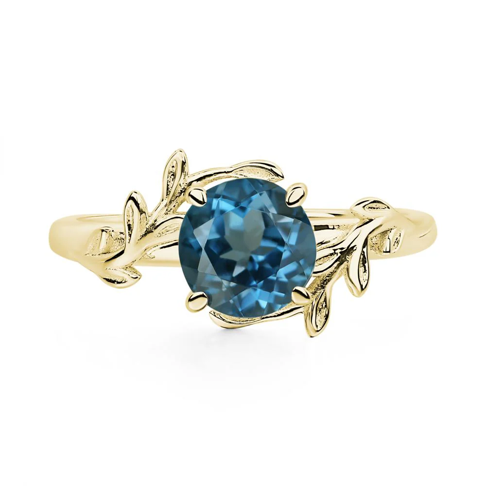London Blue Topaz Leaf and Vine Ring - Image 7
