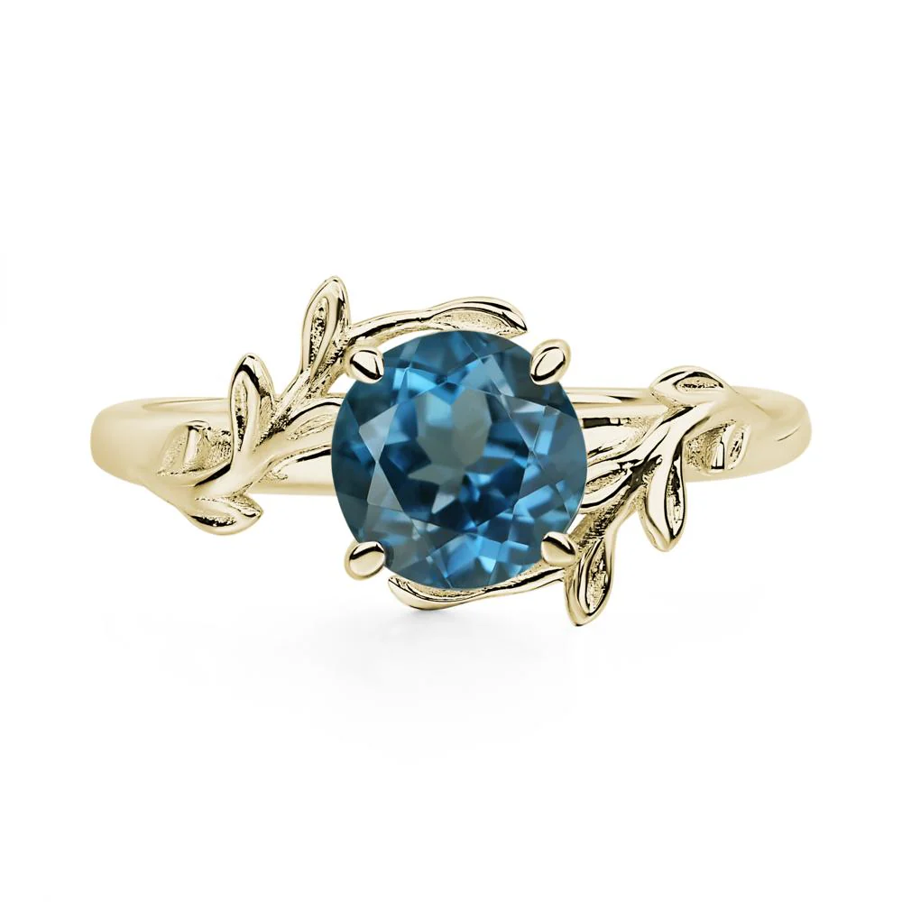 London Blue Topaz Leaf and Vine Ring - Image 8