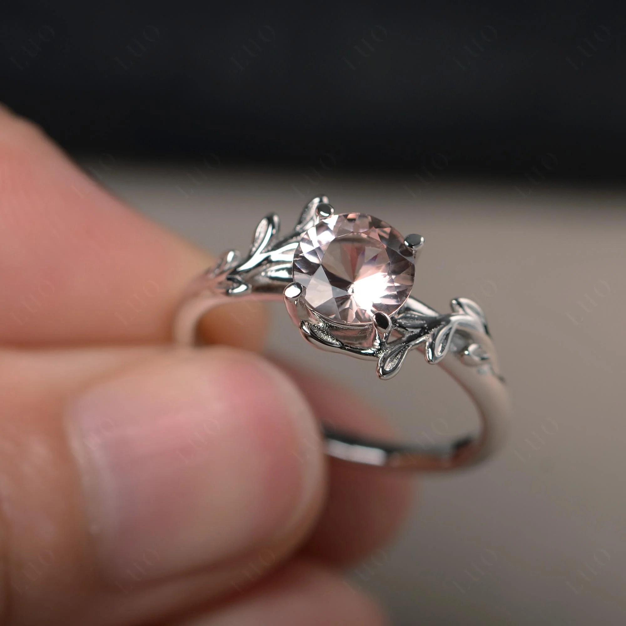 Morganite Leaf and Vine Ring - Image 29