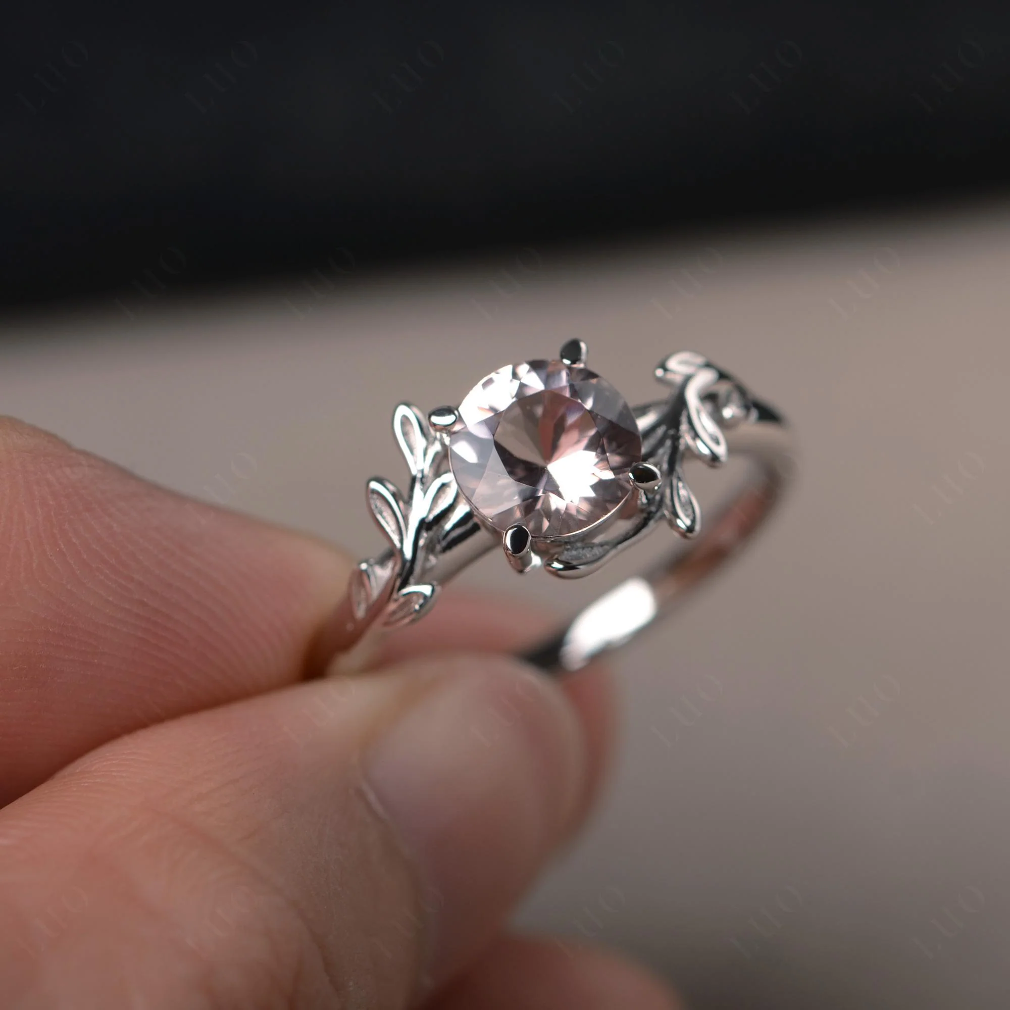 Morganite Leaf and Vine Ring - Image 30