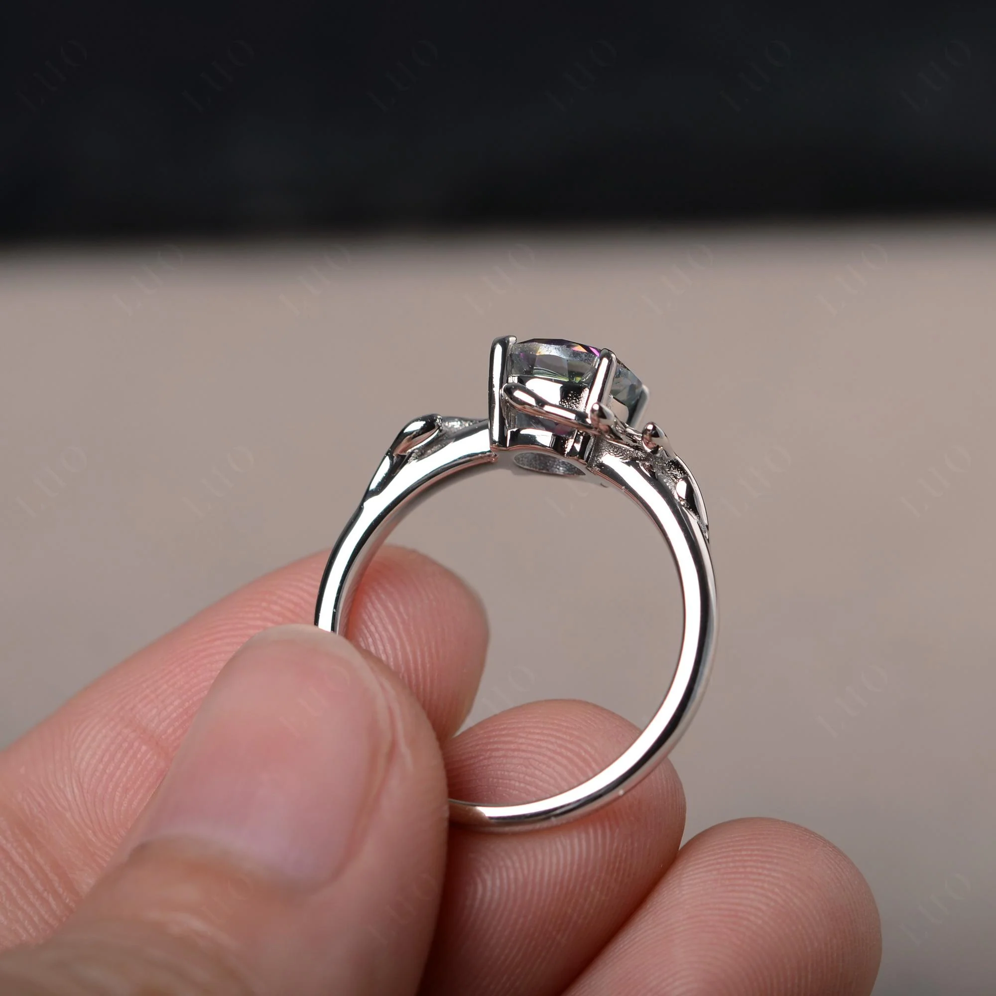 Mystic Topaz Vine Engagement Ring - Image 31