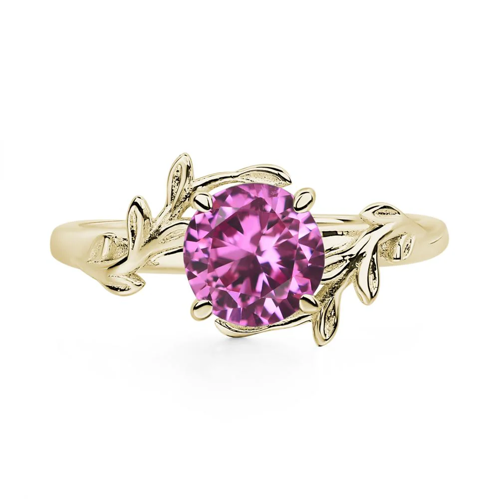 Pink Sapphire Vine Engagement Ring