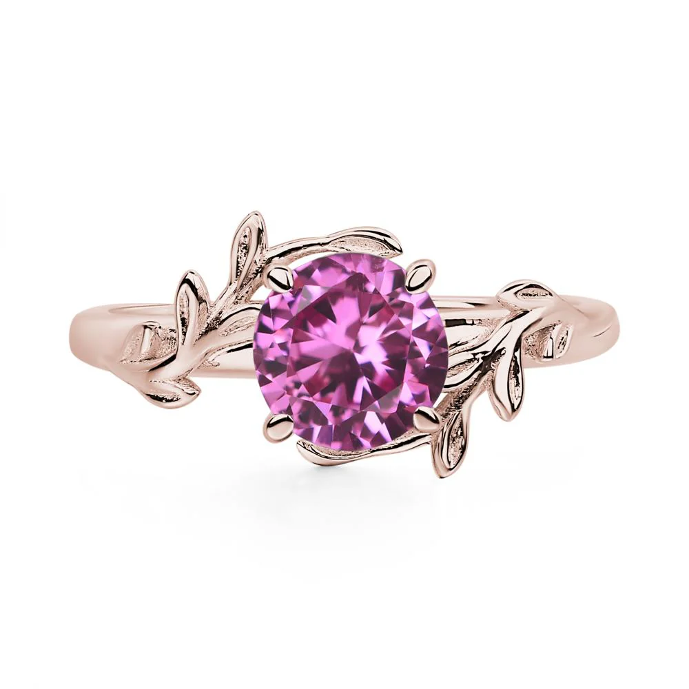 Pink Sapphire Vine Engagement Ring - Image 4
